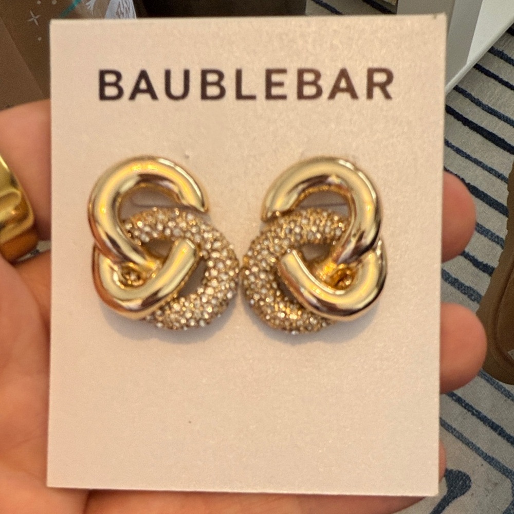 BaubleBar Gold Intertwined Earrings
